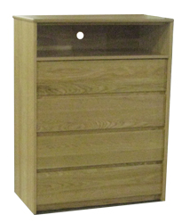 Nittany Media Chest w\/4 Drawers & 1 Top Open Compartment, 36"W